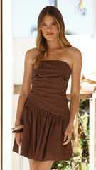 Selena Mini Dress - Chocolate