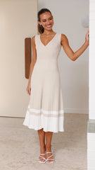Jayde Knit Dress - Beige/White
