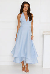 Opal Glow Halter Maxi Dress Blue