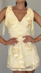 Usha Tie Strap Mini Dress - Yellow