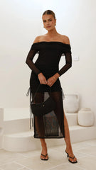 Isadora Off Shoulder Maxi Dress - Black
