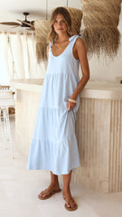 Jaliyah Midi Dress - Blue