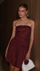 Selena Mini Dress - Burgundy