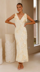 Usha Tie Strap Maxi Dress - Yellow