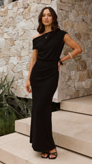 Helana Off Shoulder Maxi Dress - Black