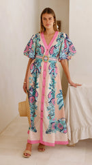Dali Maxi Dress - Island Bloom Pink