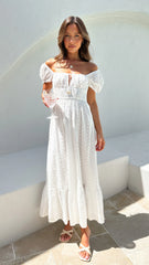 Tania Midi Dress - White