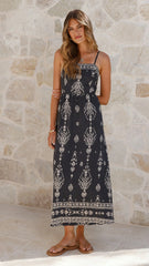 Samara Maxi Dress - Black/Cream