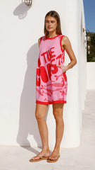 Amara Mini Dress - Pink/Red Tide