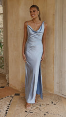 Iris Asymmetrical Maxi Dress - Blue