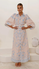 Xander Long Sleeve Maxi Dress - Blue