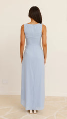 Pamela V Neck Maxi Dress - Blue