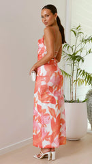 Ashley Maxi Dress - Pink/Orange Floral