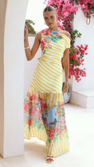 Vista Off Shoulder Maxi Dress - Positano Lemon