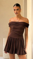 Manalla Mini Dress - Brown