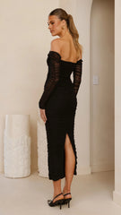 Kylie Maxi Dress Long Sleeve - Black
