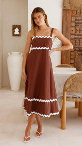 Ali Midi Dress - Chocolate