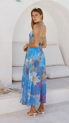 Rahima Maxi Dress - Blue Floral