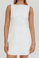 Opulent Sleeveless A-Line Mini Dress White