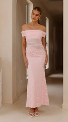 Tiarna Off The Shoulder Maxi Dress - Pink