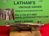 ROSTFREI ITALIAN 1964-68 SWIVEL BOLSTER STILETTO 33 CM ITALIAN AUTOMATIC KNIFE STAG HANDLES