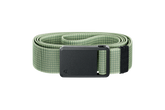 Green belt with a black buckle on a white background