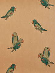 alexandrine parakeet kraft wallpaper by tea collection