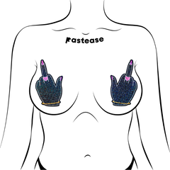 5-Pack: Middle Finger Pasties: Glittering F*ck You Lady Hands Nipple Covers by Pastease®