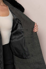 Palton scurt cu blanita - TRICIA - Negru - Palton - WS24