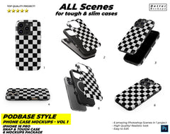 Podbase Style iPhone 16 Pro Snap Tough Case Mockups vol1