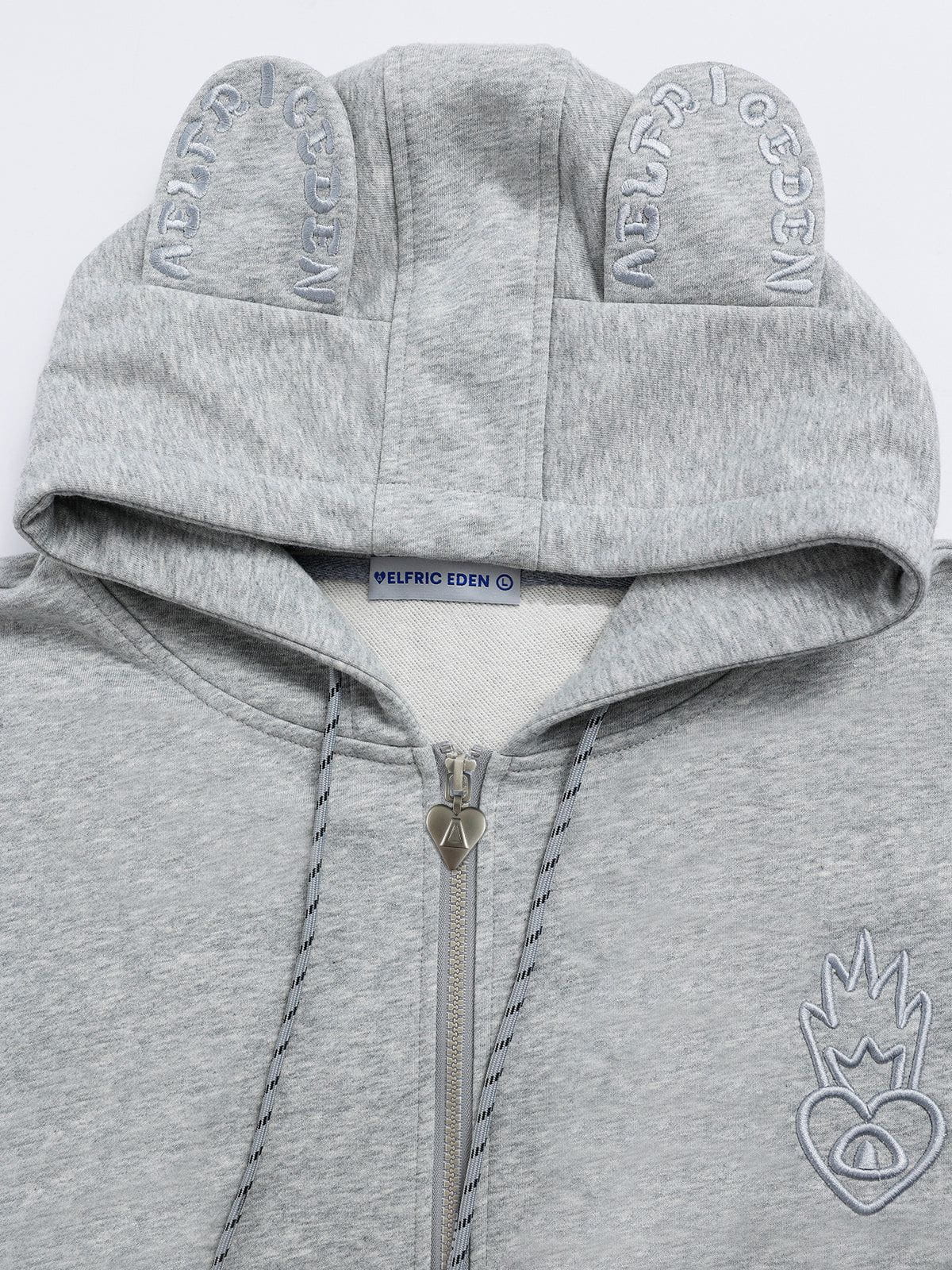 Aelfric Eden Embroidery Rabbit Ears Zip Up Hoodie