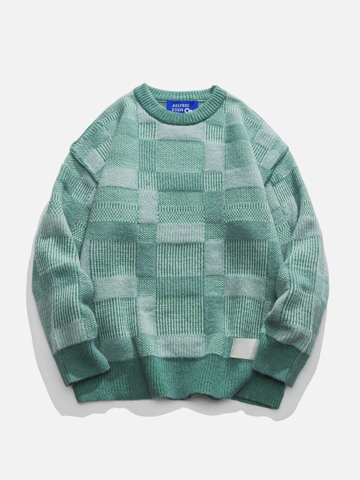 Aelfric Eden 3D Embroidery Plaid Sweater