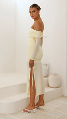 Isadora Off Shoulder Maxi Dress - Yellow