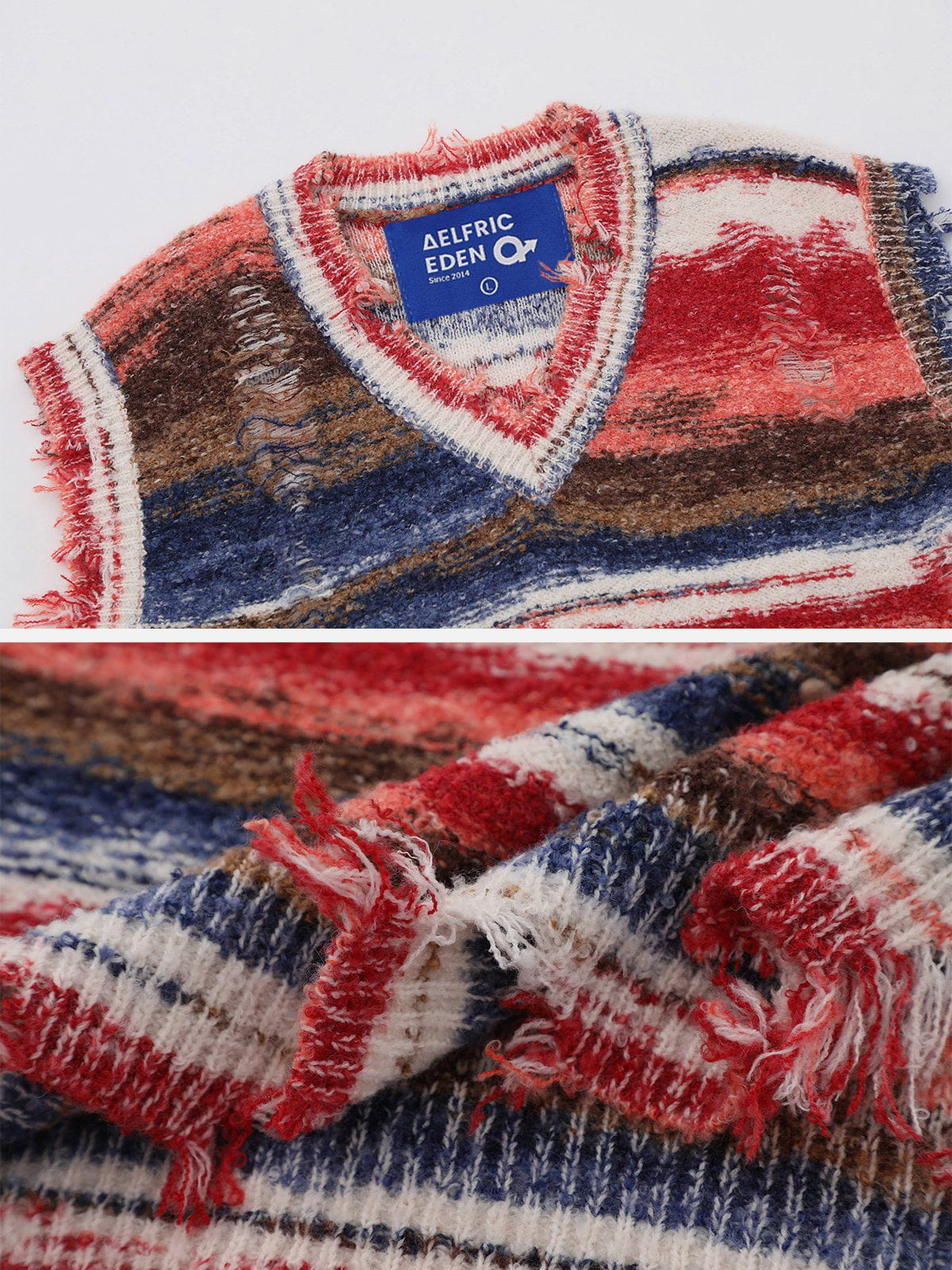 Aelfric Eden Distressed Stripe Sweater Vest