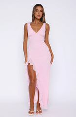 Bianca Slit Maxi Ruffled Dress