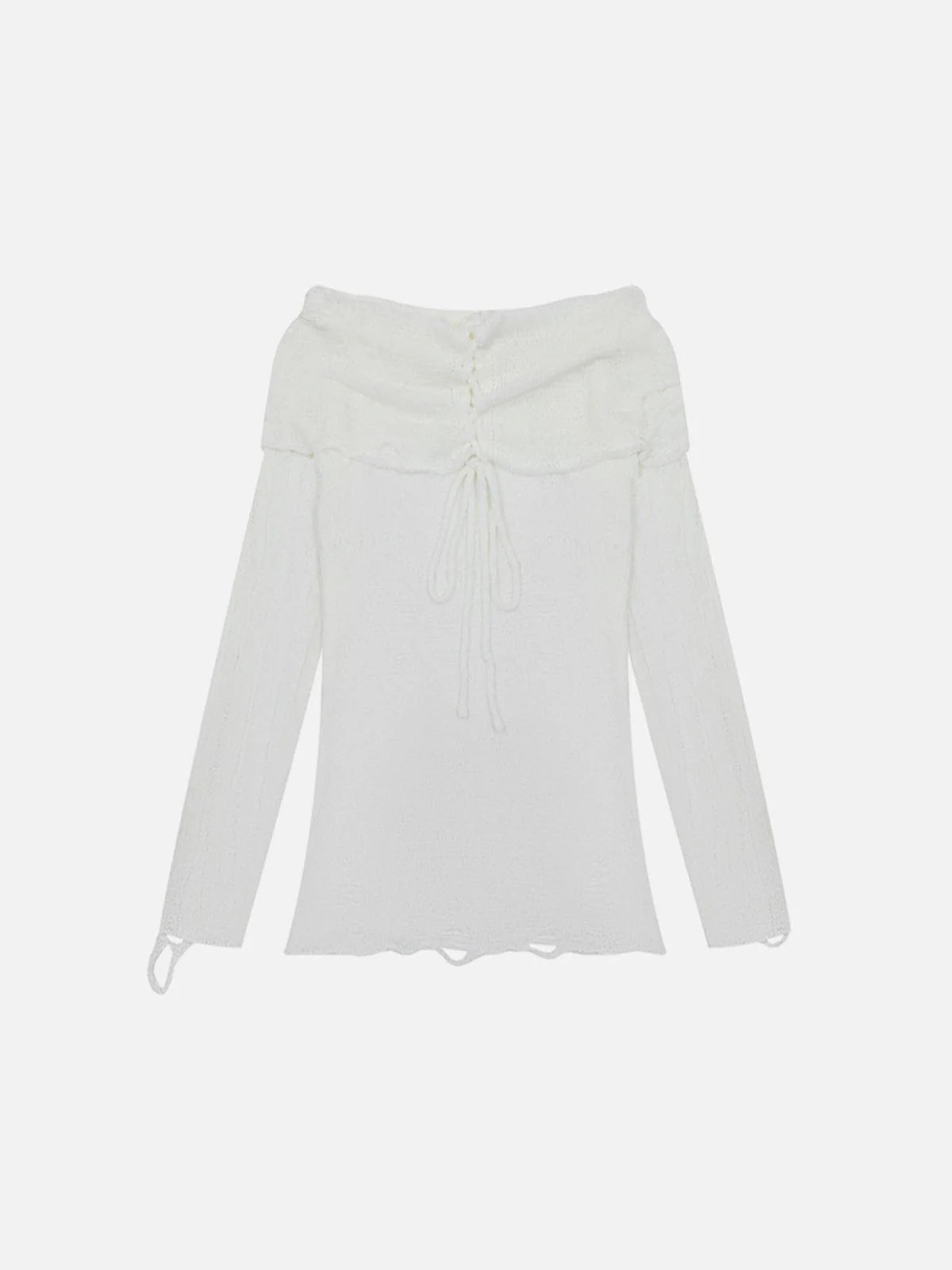 Aelfric Eden Distressed Off-The-Shoulder Boxy Sweater