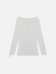 Aelfric Eden Distressed Off-The-Shoulder Boxy Sweater