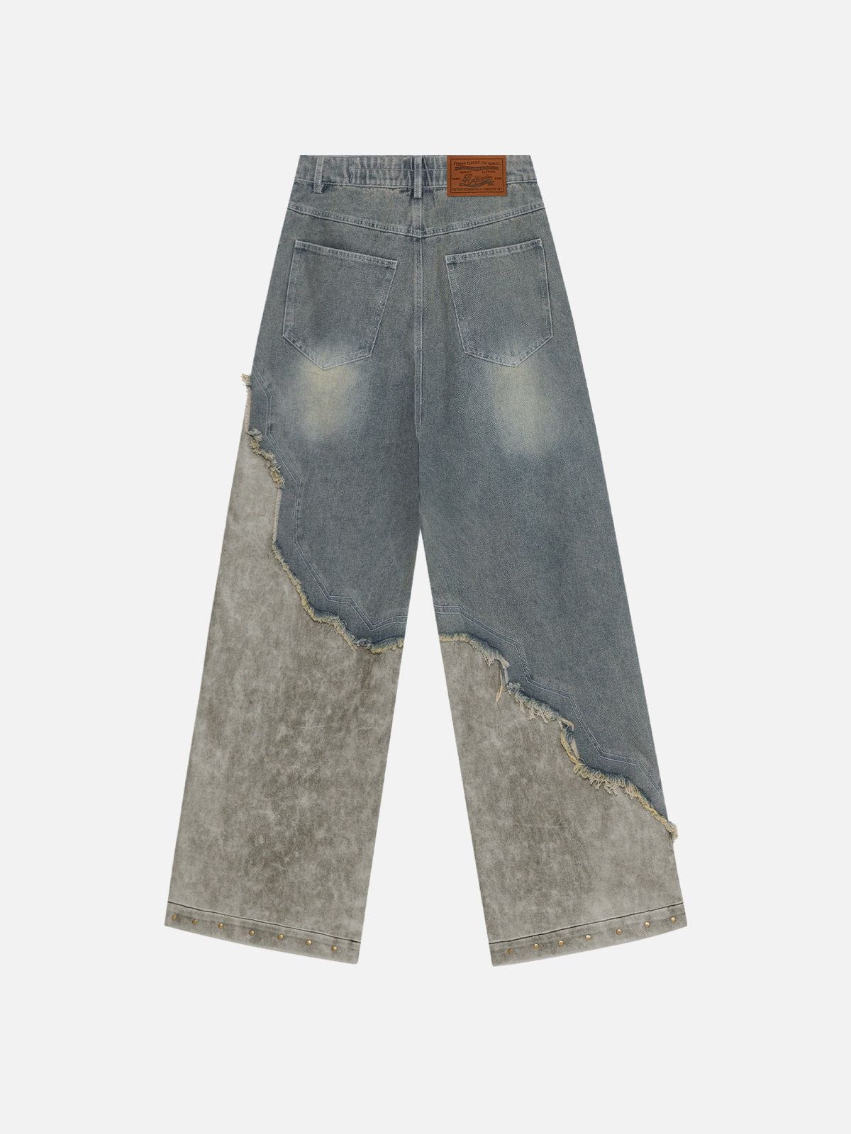 Aelfric Eden Vintage Distressed Leather Patchwork Jeans