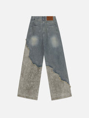 Aelfric Eden Vintage Distressed Leather Patchwork Jeans