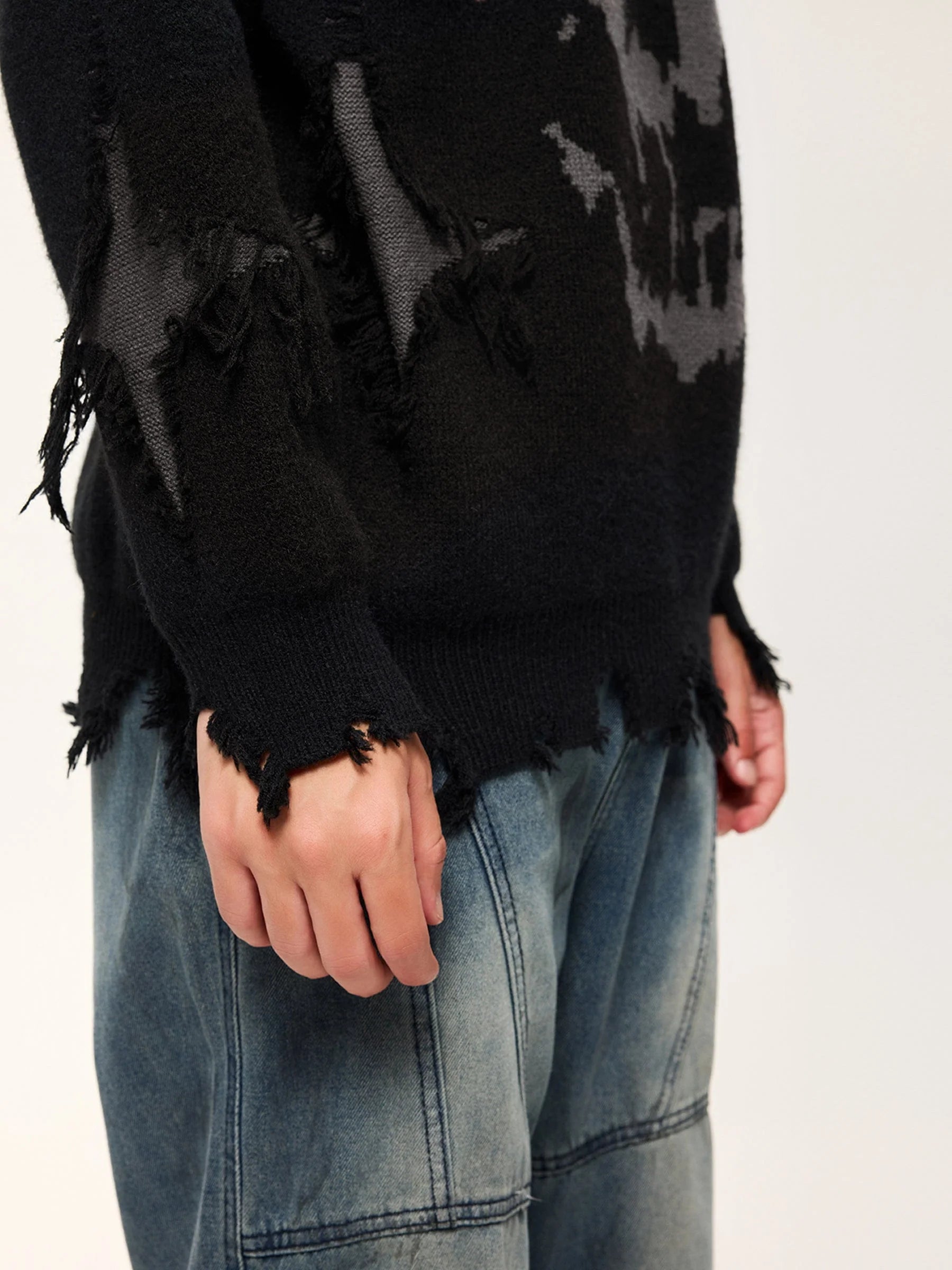Aelfric Eden Distressed Skull Sweater