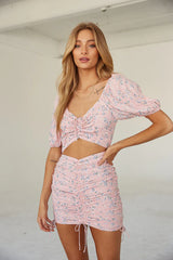 Leah Floral Cinched Mini Dress