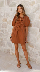 Arana Mini Dress - Chocolate