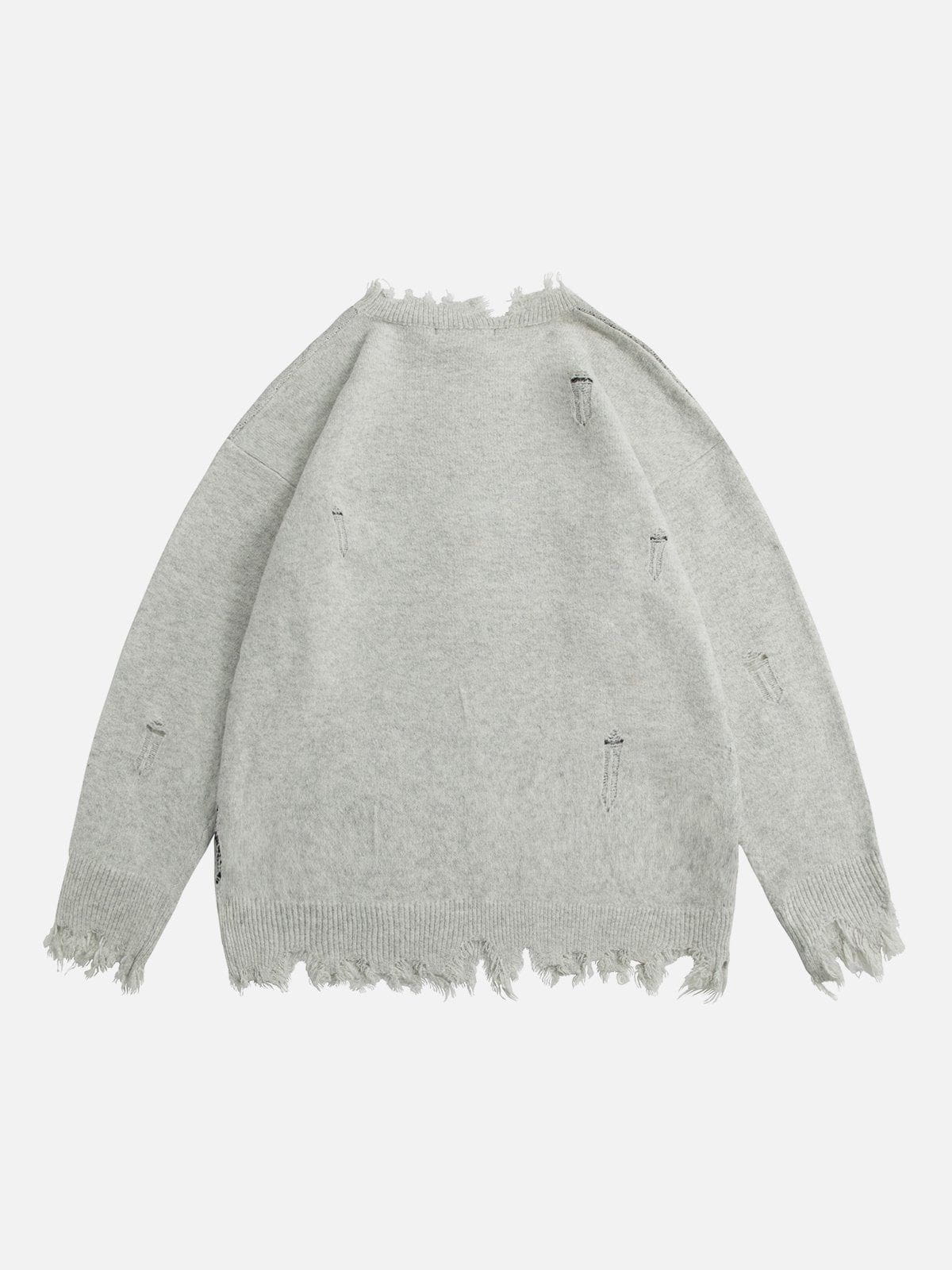 Aelfric Eden Letters Ripped Hole Sweater