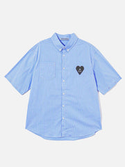 City Of Love Detachable Sleeve Stripe Long Sleeve Shirt