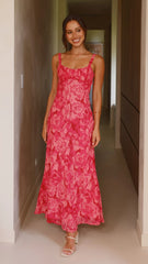 Margo Midi Dress - Pink Floral