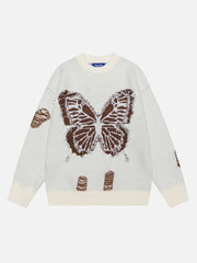 Aelfric Eden Fringe Distressed Butterfly Sweater