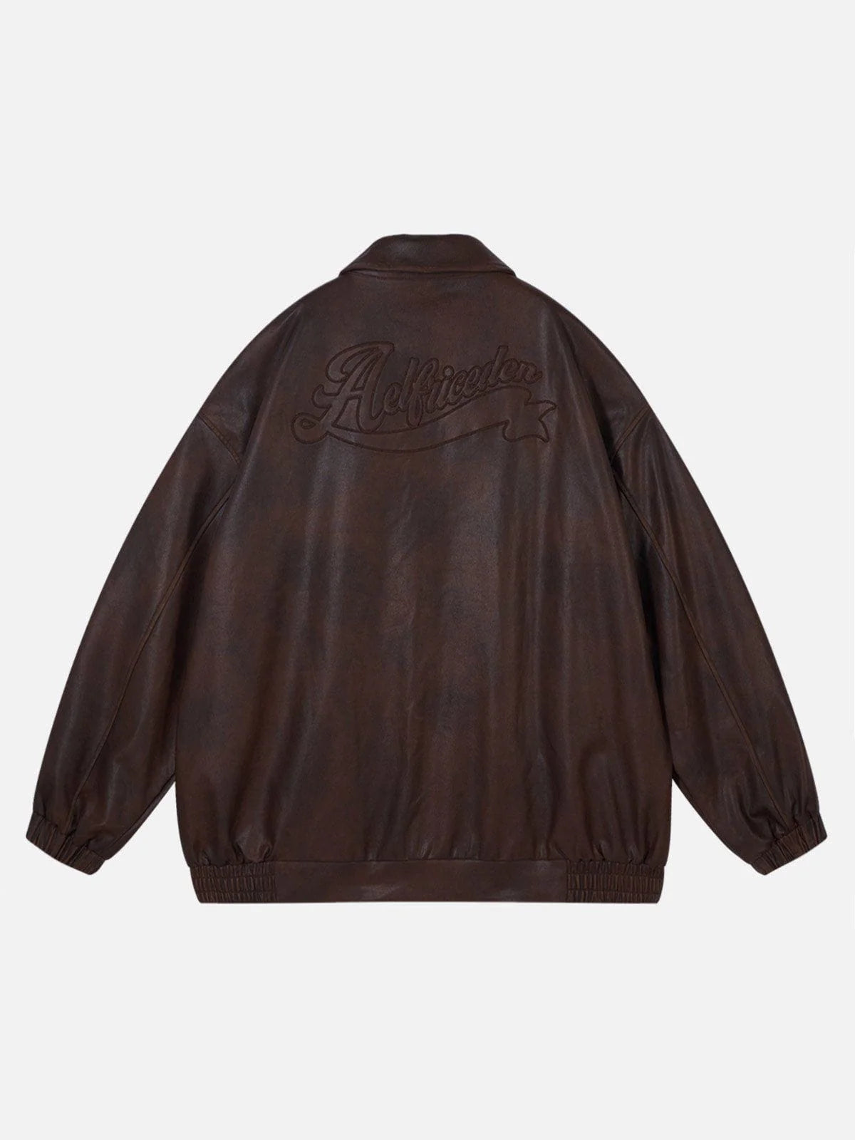 Aelfric Eden Embroidery Fold-Over Faux Leather Jacket
