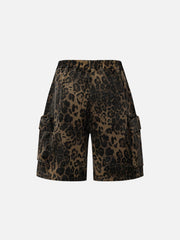 Aelfric Eden Big Pocket Leopard Print Shorts