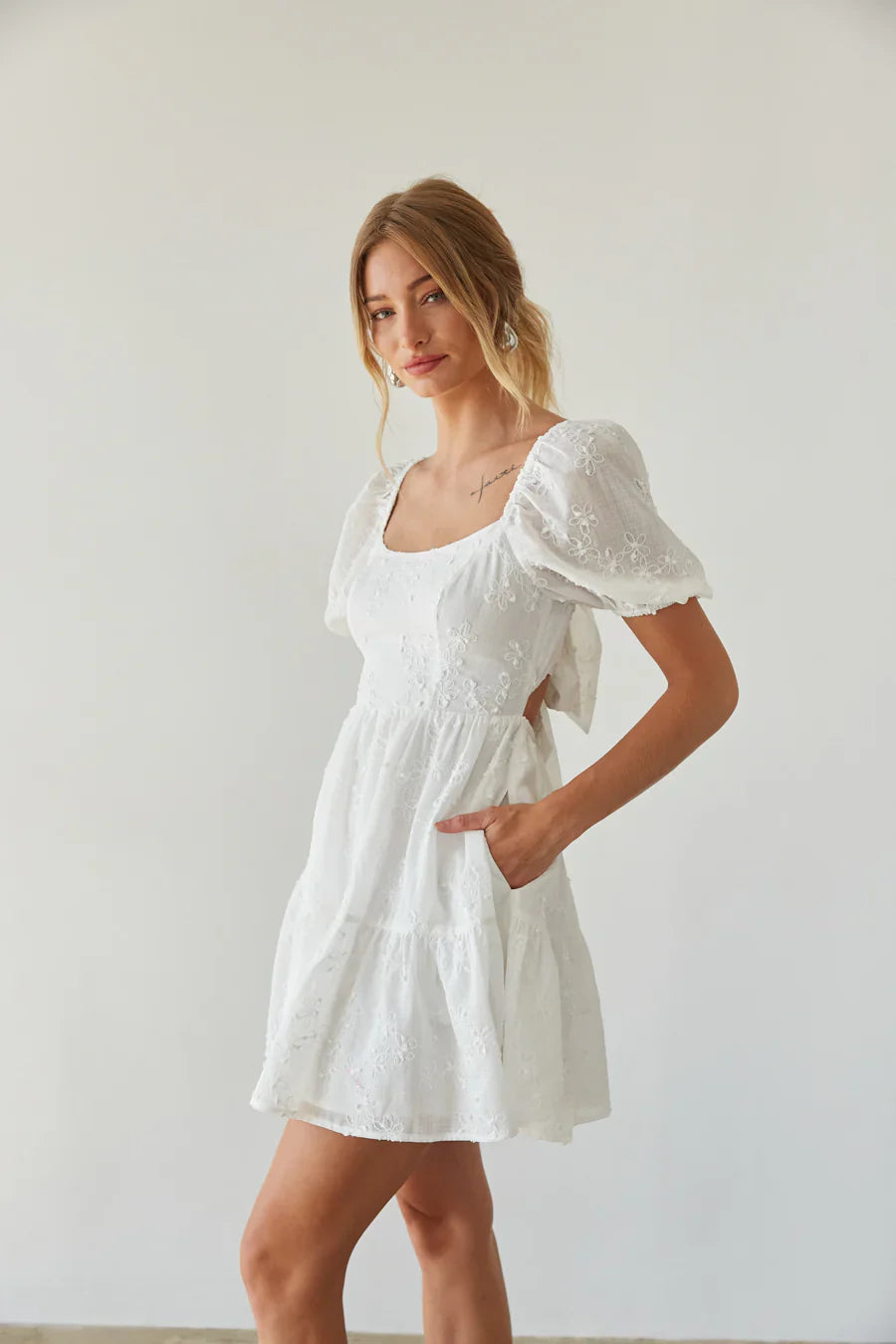 Hayden Puff Sleeve Babydoll Mini Dress