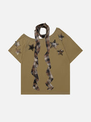 Aelfric Eden Plaid Applique Embroidery Star Tee